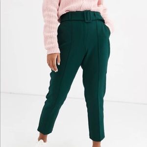 ASOS Petite high waist cigarette pants with belt